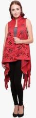 Famous By Payal Kapoor Red Solid Shrug women