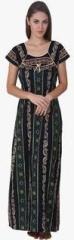 Masha Black Printed Gown women