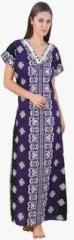 Masha Navy Blue Printed Gown women