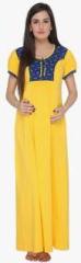 Valentine Yellow Printed Gown women