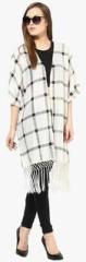 Harpa White Checked Shrug women