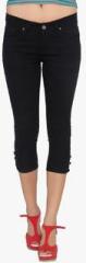 Lesley Black Solid Capri women