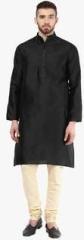 Angrakha Solid Black Kurta men