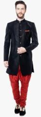 Mohanlal Sons Black Solid Sherwani men