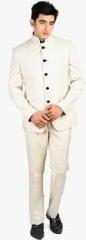 Luxurazi Cream Solid Suit men