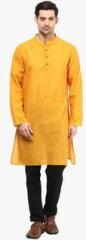 Vivid India Yellow Solid Kurta men