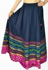 9rasa Cotton Hand Block Printed Border Skirt women