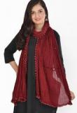 9rasa Maroon Solid Dupattas Women