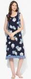 9teenagain Navy Blue Printed Nursing Nightwear Women