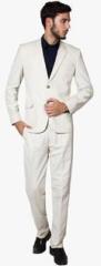 Wintage Off White Solid Suit men