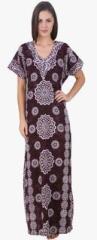 Masha Brown Printed Gown women