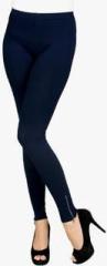 Sheen Navy Blue Solid Legging women