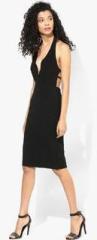 Topshop Black Solid Shift Dress women