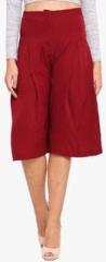 Anaphora Maroon Solid Shorts women