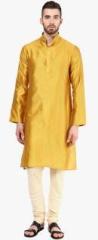 Angrakha Striped Yellow Kurta men