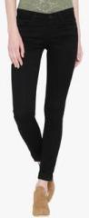 Devis Black Solid Mid Rise Skinny Jeans women