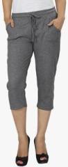 Hbhwear Grey Solid Capri women