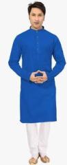 Ishin Blue Solid Kurta Pyjama men