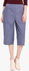 Studio West Blue Solid Capri women