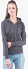 Zupe Dark Grey Solid Hoodie women