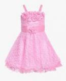 Aarika Pink Self Design Party Dress women