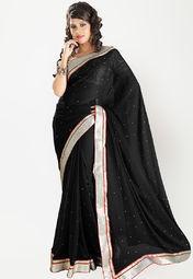 Aashima Embroidered Black Saree women