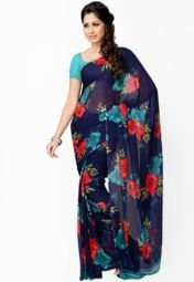 Aashima Printed Blue Saree Women