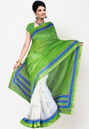 Aashima Printed Green Saree Women