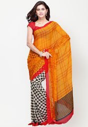 Aashima Printed Orange Saree Women