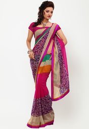 Aashima Printed Pink Saree Women