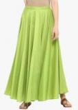 Abhishti Green Solid Flared Skirt women