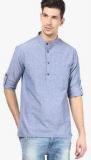 Abhiyuthan Blue Chambray Kurta Men