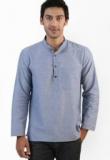 Abhiyuthan Solid Blue Kurta Men