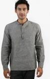 Abhiyuthan Solid Grey Kurta Men