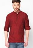 Abhiyuthan Solid Maroon Kurta Men