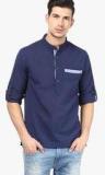 Abhiyuthan Solid Navy Blue Kurta men