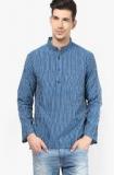 Abhiyuthan Striped Blue Kurta men