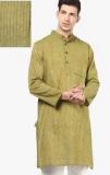 Abhiyuthan Striped Green Kurta men