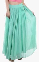 Abjeni Green Solid Skirt women