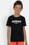 Adidas Black Printed Round Neck T Shirt Boys