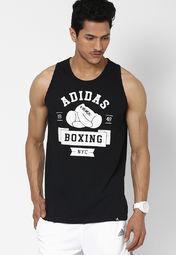 Adidas Black Round Neck Vest Men