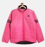 ADIDAS Boys Pink NE PAD Solid Lightweight Padded Jacket