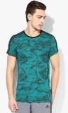 Adidas Paperprint Green Round Neck T Shirt men