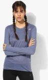 Adidas Sn Running Blue Round Neck T Shirt Women