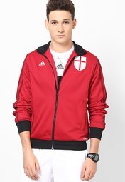 Adidas Solid Maroon Track Jacket Men