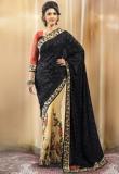 Admyrin Black Printed Saree Women