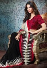 Admyrin Black Printed Sarees women