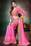 Admyrin Pink Printed Sarees Women