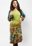 Admyrin Printed Green Kurti Women