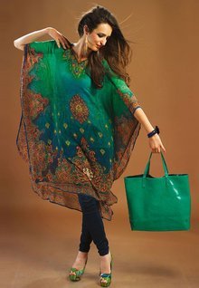 Admyrin Printed Green Tunic women